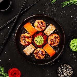 С лососем и угрём