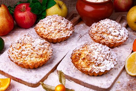 Мини-пирог яблочно-творожный