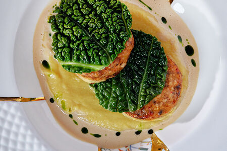 Ленивые голубцы с лангустинами