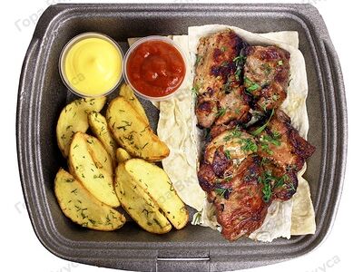 Шейка свинины на углях (гарнир4) 200/100/30/30 г