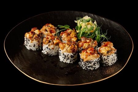 Запеченный ролл с креветкой и угрем