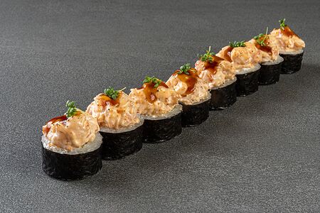 Ролл с креветками в сливочно-сырном муссе