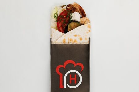 Донер пряный баклажан в лаваше