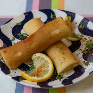 Блинчики с семгой и со сливочным сыром 