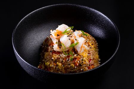 Тайский рис с креветками в соусе понзу