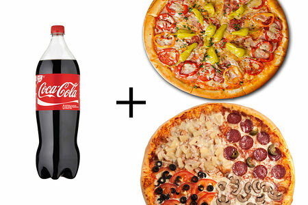 Пицца Сицилия 31 см, Пицца Пепперони, фри и Coca-cola