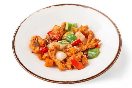 Жаркое по-китайски с курицей в кисло-сладком соусе