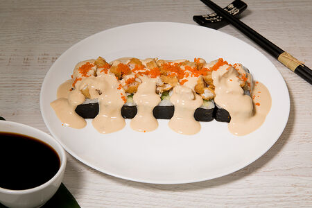 Сливочный ролл с жареным лососем