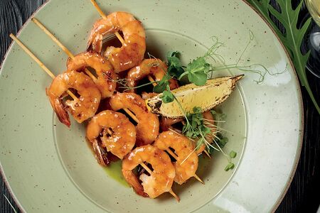 Креветки тигровые гриль в кисло-сладком соусе