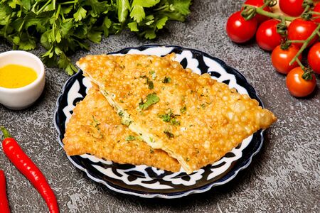 Чебурек сыром и зеленью