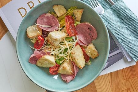 Салат с жареными баклажанами