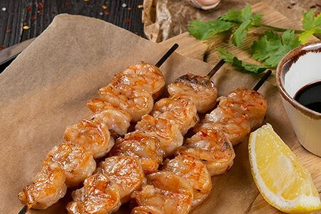 Шашлык из креветок