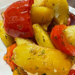 Картофель, запеченный по-деревенски с болгарским перцем