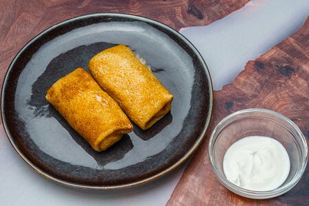 Блины с ветчиной и сыром