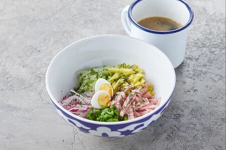 Окрошка с колбасой