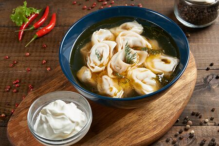 Пельмени с бульоном Халяль