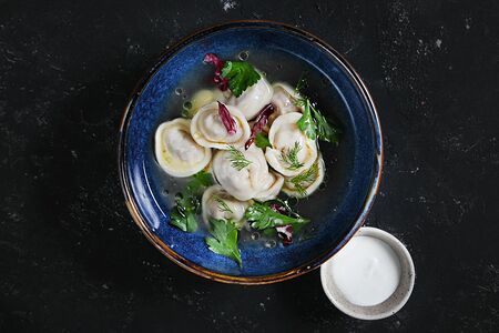 Пельмени с курицей и свининой