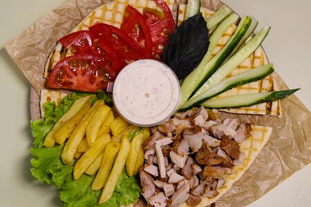 Открытый гирос со свининой