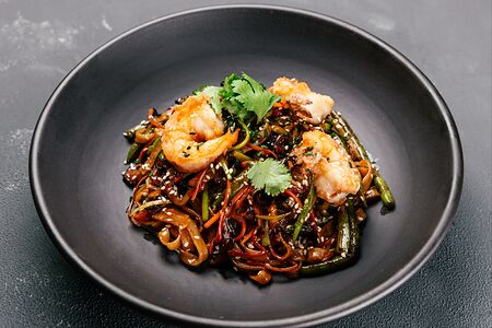 Лапша пшеничная с креветками