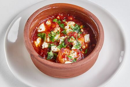 Креветки Саганаки