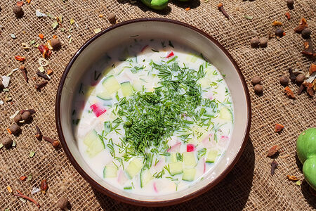 Окрошка с колбаской