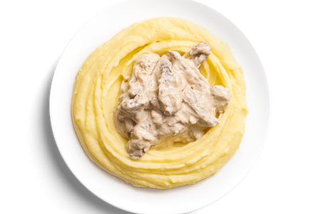 Бефстроганов с картофельным пюре