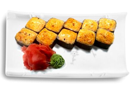 Ролл запеченный вулкан с лососем