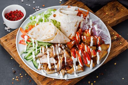 Шаверма на тарелке