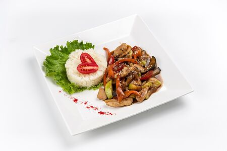 Курица с овощами в соусе терияки