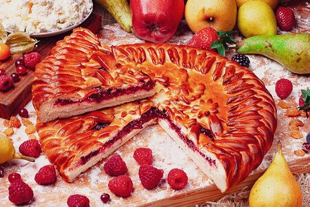 Пирог Малина-творог