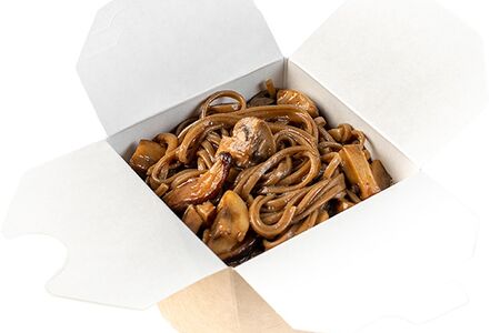 Лапша гречневая с грибами