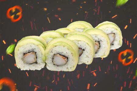 Сашими ролл с угрём и авокадо