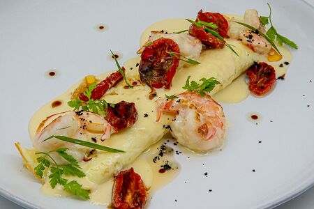 Омлет с креветками