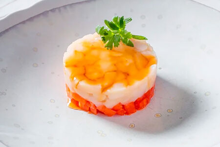 Гребешок с папайей и соусом понзу