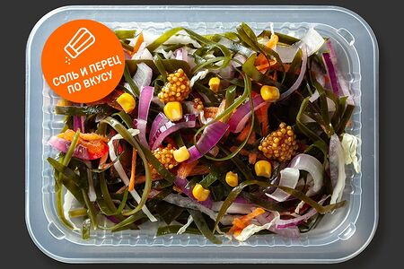 Салат овощной с морской капустой