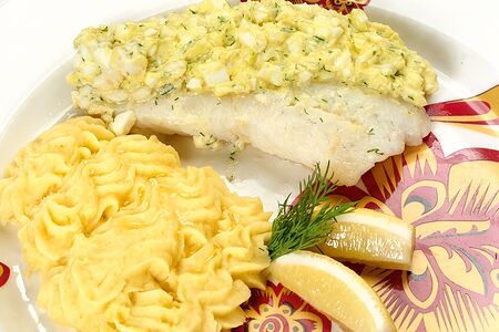 Судак по-польски с пюре