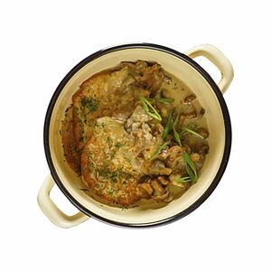 Драники картофельные с грибным соусом