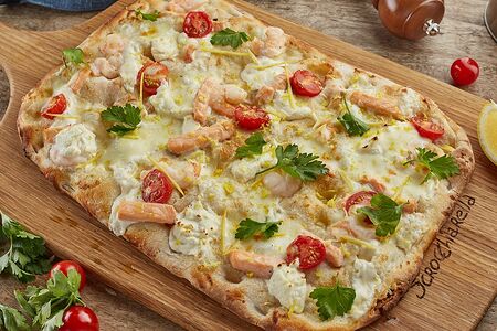 Пицца римская Семга с креветками