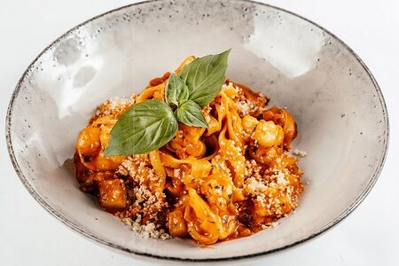 Фетучини с креветками