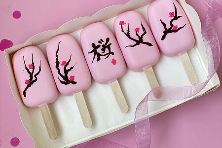 5 чизкейков эскимо на палочке сакура