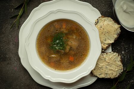 Грибная похлебка с голландской крупой