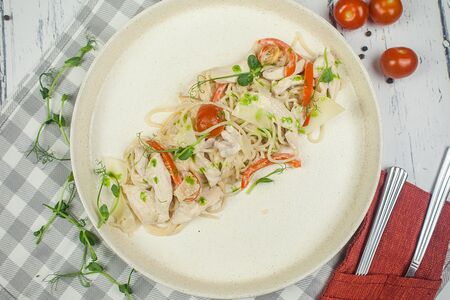 Спагетти с курочкой су-вид