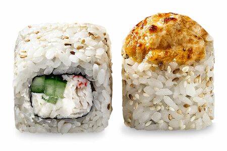 Запеченный ролл Philadelphia with salmon and crab