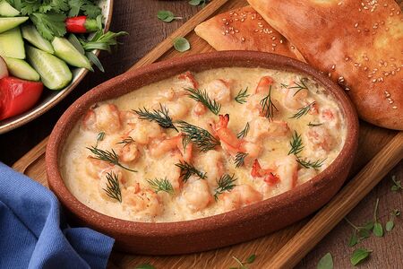 Чкмерули с креветками