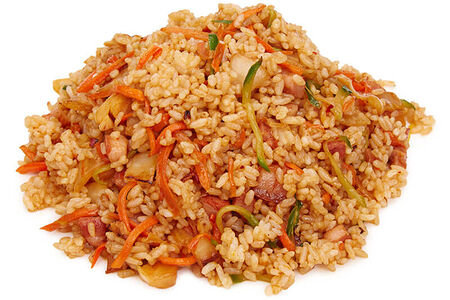 Рис с беконом и капустой Кимчи
