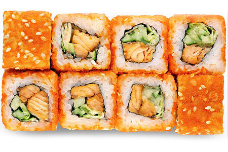 Ролл с лососем гриль терияки