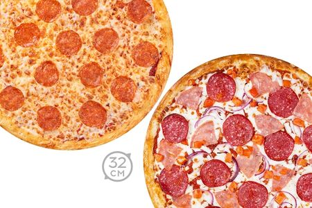 Комбо 2 пиццы 32 см сливочная пепперони, вкусная