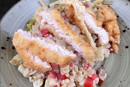 Куриная грудка в панко с булгуром