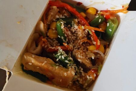 Вок с грибами