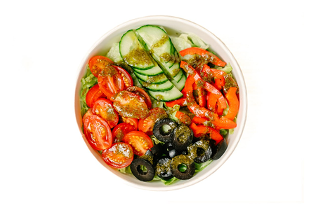 Овощной салат с песто (постное меню)